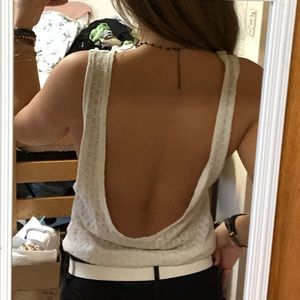 white open back shirt